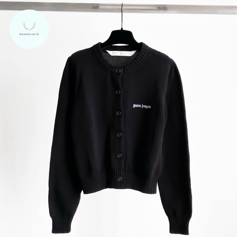 Palm Angels Logo Cardigan Black & Off White