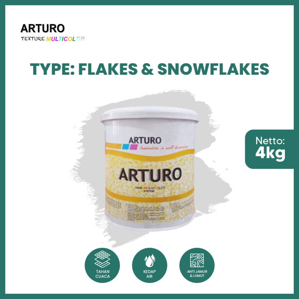 ARTURO Cat Texture Type Flakes & Snow Flakes 4KG (GLN) – Cat Dinding Premium dengan Efek Tekstur