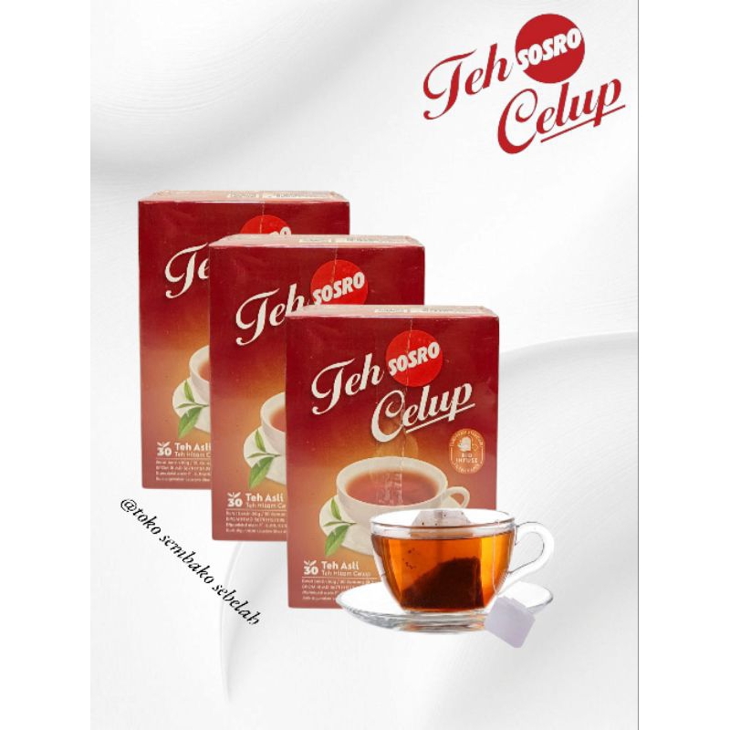 

Teh Celup Sosro Black Tea || Kemasan 2gr || 1 Kotak Isi 30 Teabags