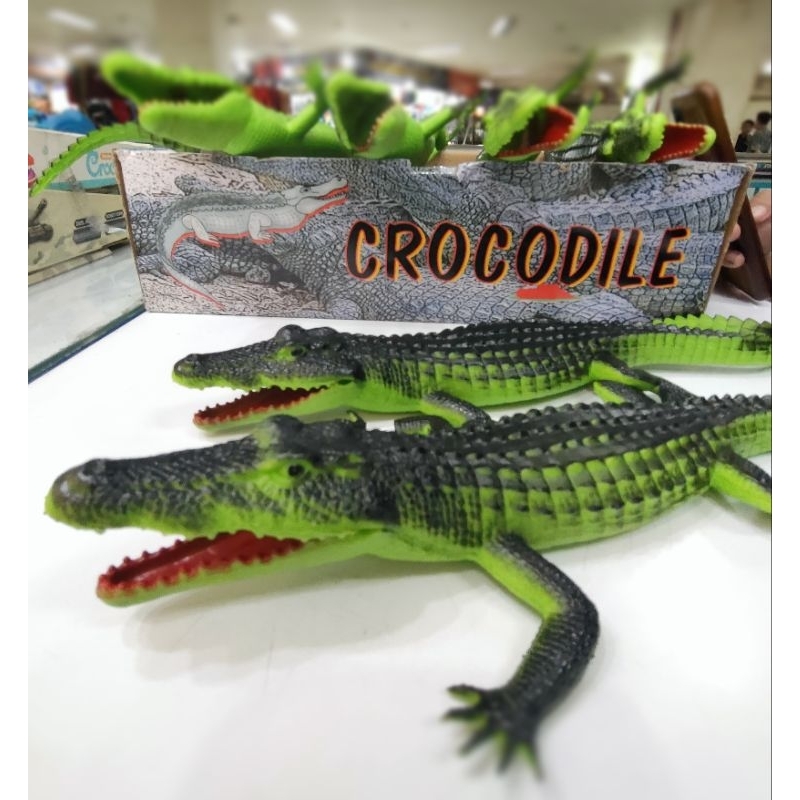 (KIDZOONA) MAINAN BUAYA KARET BUAYA HIJAU KARET BISA BUNYI - CROCODILE BUNYI KARET - BUAYA CIT CIT