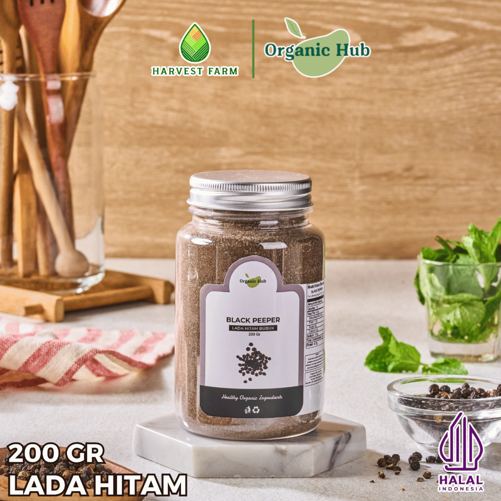 

Organic Hub Lada Hitam Bubuk Halus Bumbu Dapur Premium Black Pepper Powder 200 gr