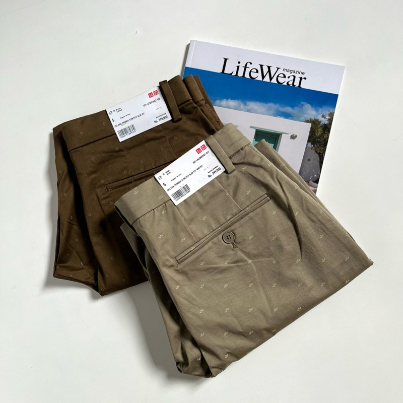 Sale Uniqlo Celana Pendek Slim Fit Stretch Motif Original/Sale Uniqlo Slimfit Stretch Short Chino Pa