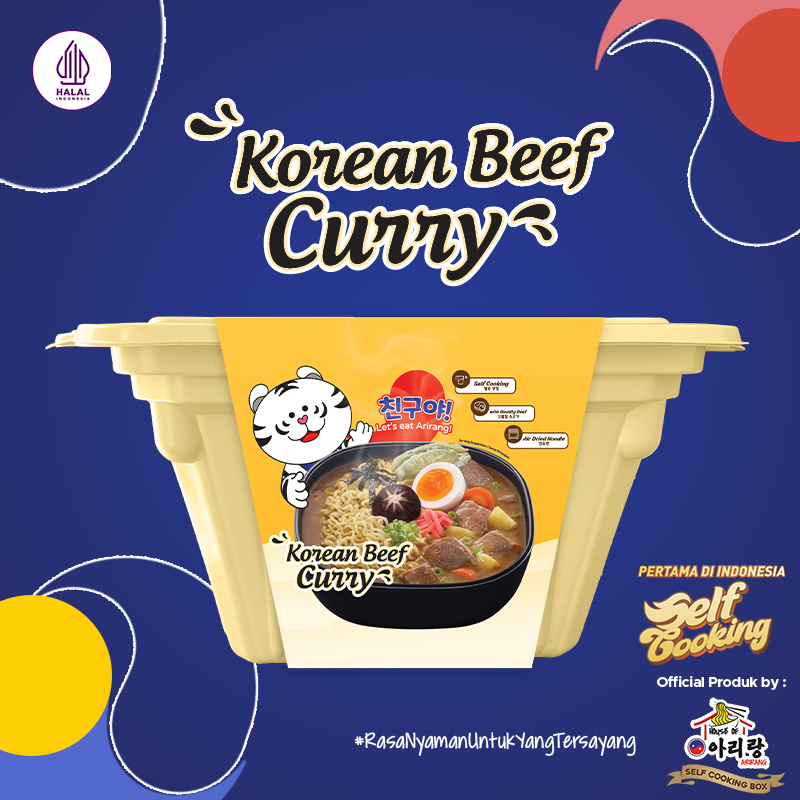 

Arirang Self Cooking Disposable Box Korean Beef Curry + Sendok Keramik