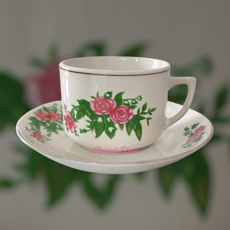 1 Set Cangkir Kopi Jadul Tanpa Tutup