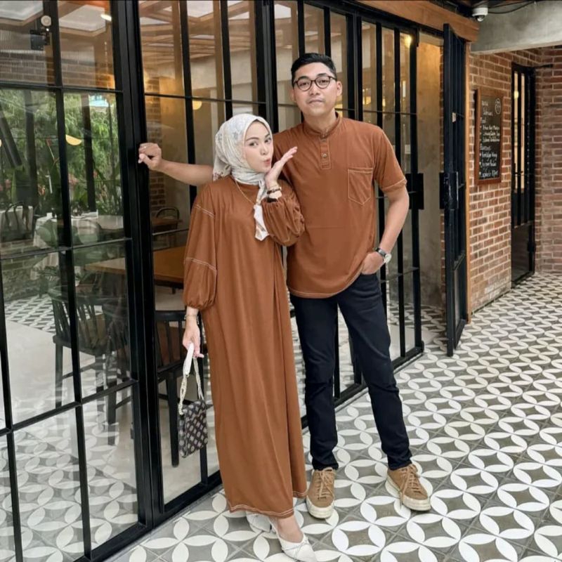 SHENA KAOS COUPLE/DRESS KAOS/KEMEJA KAOS/OUTFIT LEBARAN