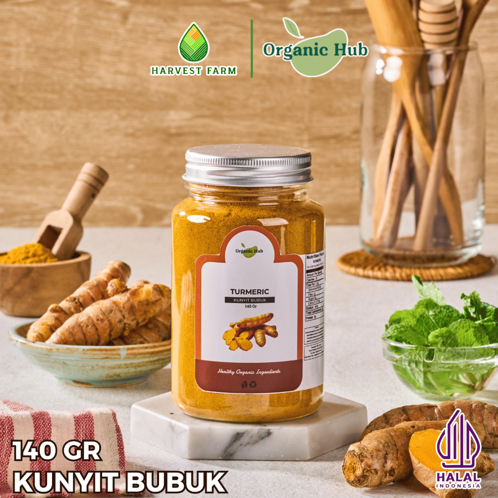 

Organic Hub Kunyit Bubuk Bumbu Dapur Organik Premium Tumerik Powder Murni Herbal 100% Original 140gr