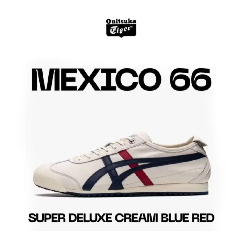 Sepatu Onitsuka Mexico 66 Super Deluxe Cream Blue Red