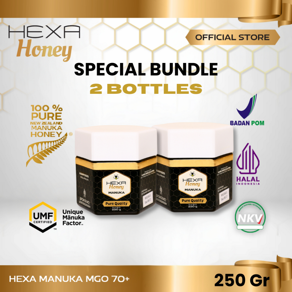 

Promo Special Bundle Madu Manuka Hexa Honey Manuka MGO 70+ 250gr