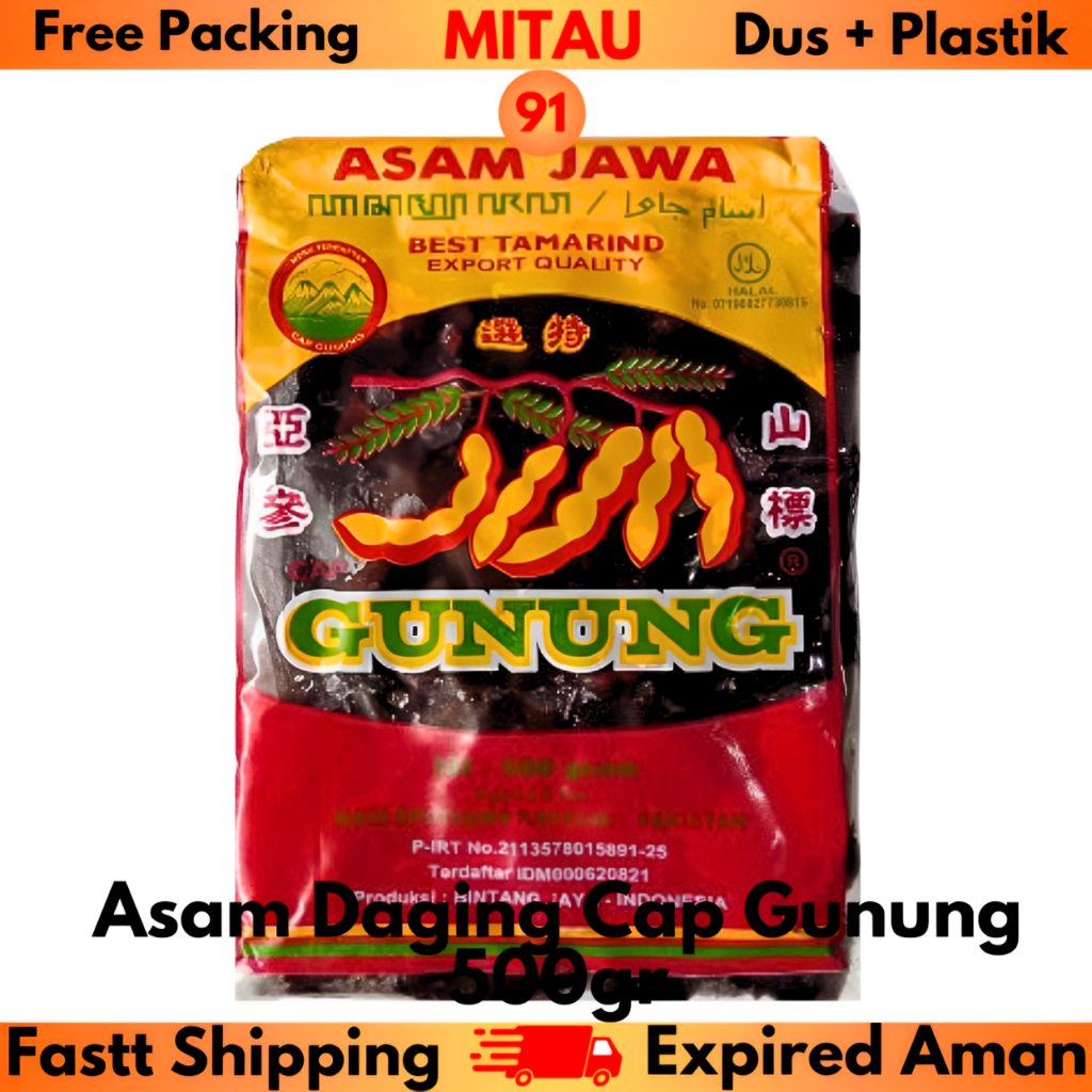 

Asam Daging Cap Gunung 500gr / Bungkus Beli 5 Bungkus Lebih Murah