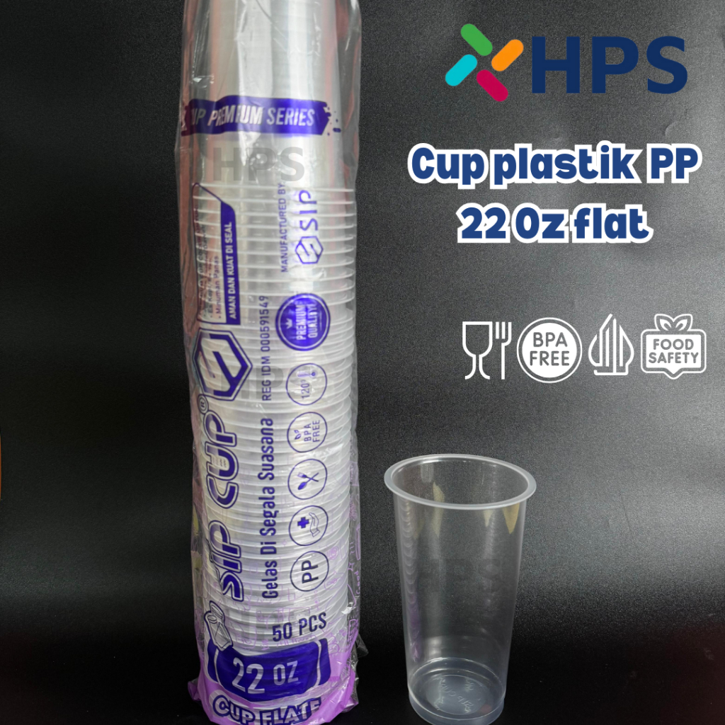 Cup Plastik PP 22 oz flat dan oval Gelas Bening Tebal Gelas Pop Ice Murah Berkualitas