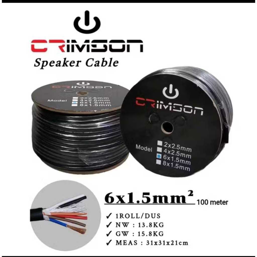 Kabel speaker CRIMSON 6x1,5 6*1,5 6 x 1,5 6x1.5 audio serabut hitam ecer permeter