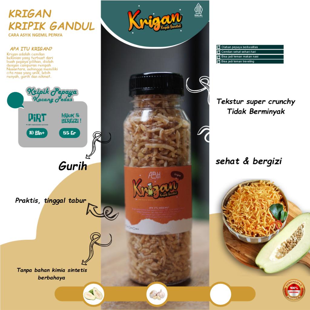 

Keripik Pepaya OriginaL ( Mustofa pepaya) berat 85 gram