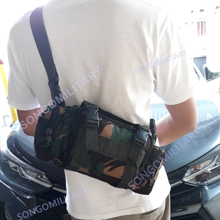 Tas Selempang Loreng TNI Army / Tas Samping Loreng Malvinas TNI / Tas Pinggang Tactical Army