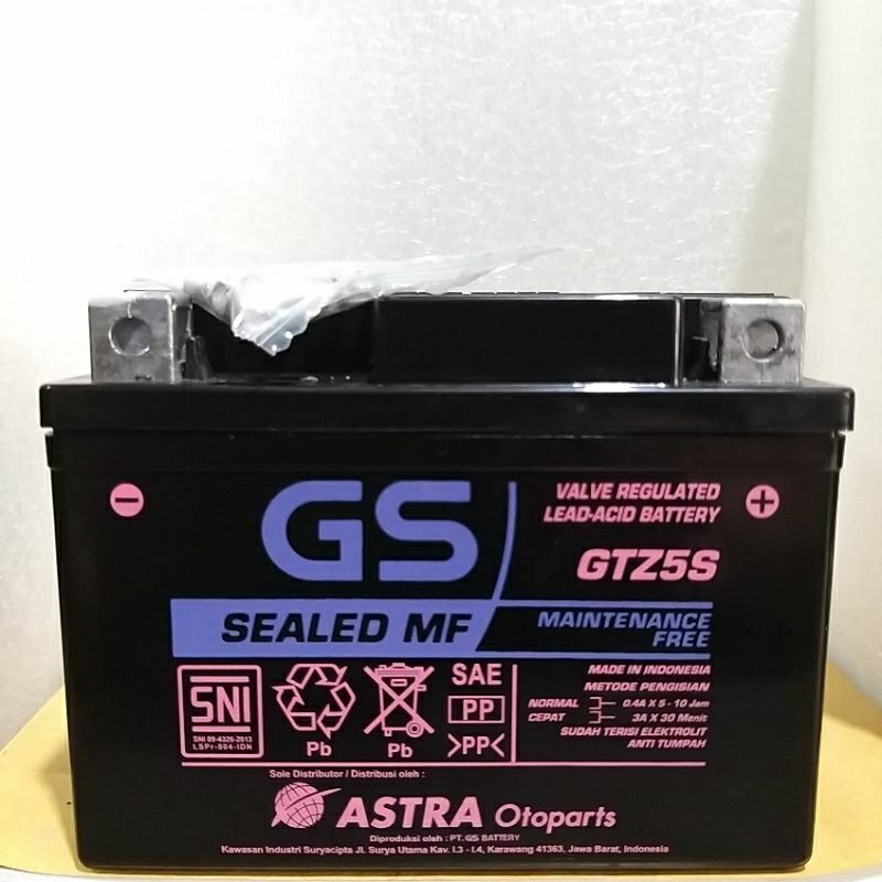 Aki Motor Beat Karbu Gs Astra GTZ5S Vario Cw 110,Scoopy,Spacy 100%ori Terjamin Keasliannya.