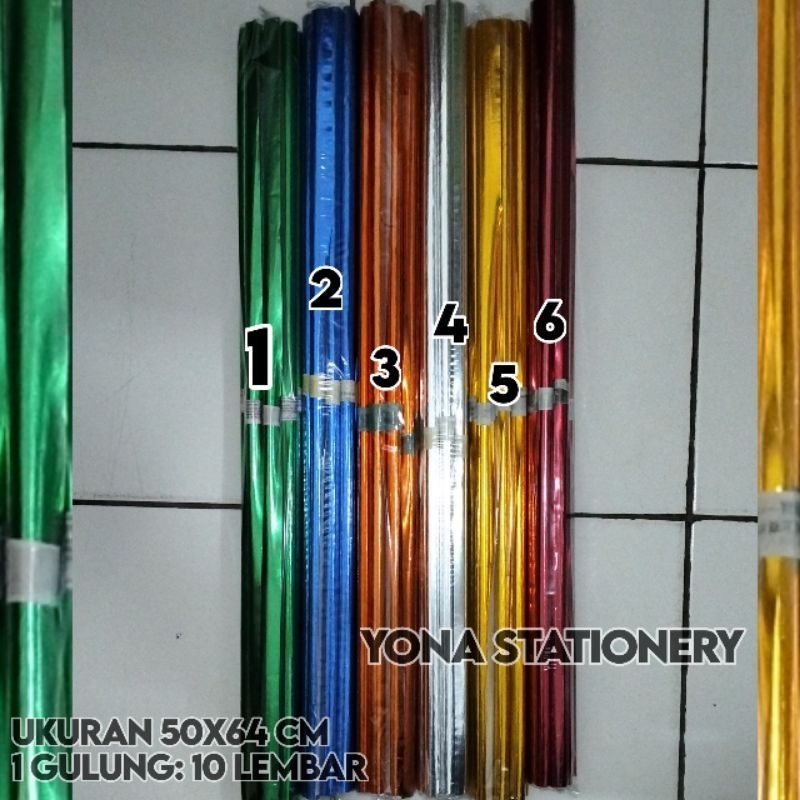 

Kertas Metalik Aneka Warna | 1 Gulung: 10 lembar | 50x64cm