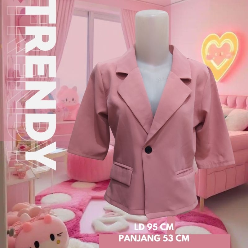 BLAZER CROP lengan pendek