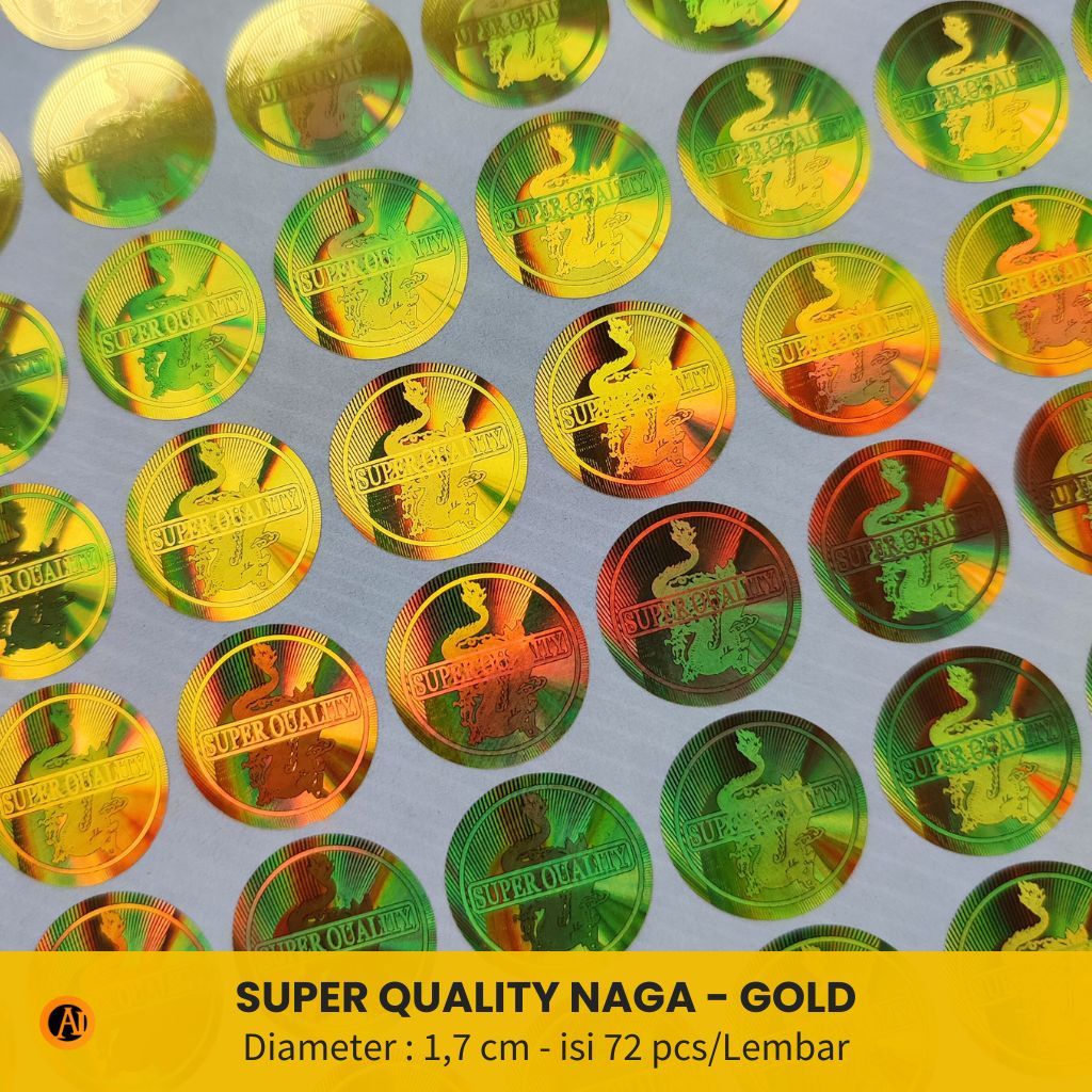 

Stiker Hologram Super Quality Naga diameter 1,7 cm - Gold