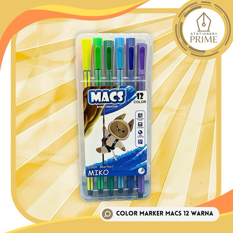 

Color Marker MACS 12 Warna / Spidol Tipis