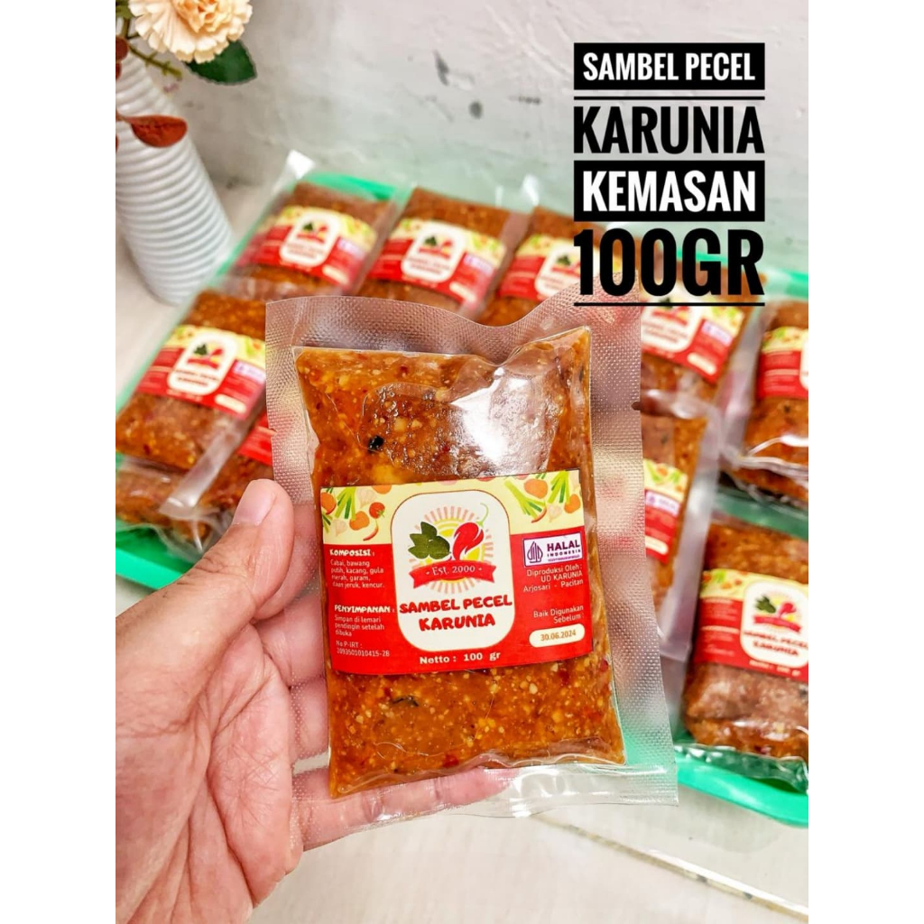 

Sambel Pecel Premium Karunia Khas Pacitan Kemasan 100 200gr Sambal Kacang Asli Tanpa Bahan Pengawet