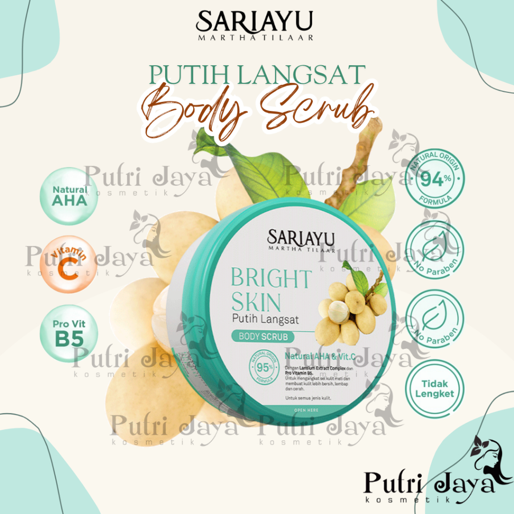 SARIAYU Putih Langsat Body Scrub | Lulur Mandi