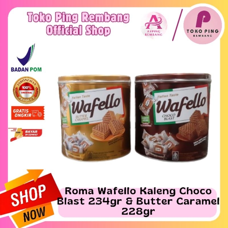 

Roma Wafello Rasa Coklat Kaleng 234gr | Butter Caramel 228gr & Karton (1 dus isi 6 kaleng)