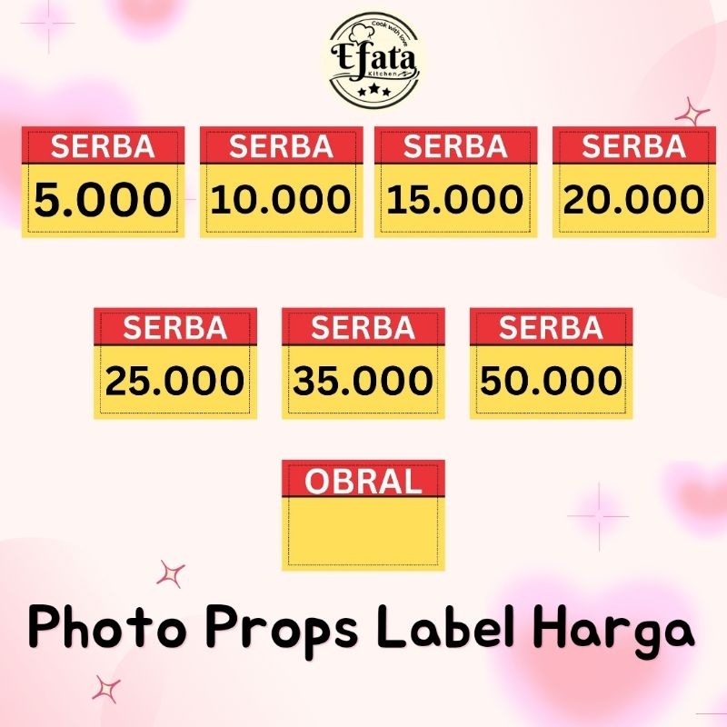 

Photo Props Label Harga/OBRAL (sudah dengan straw paper)