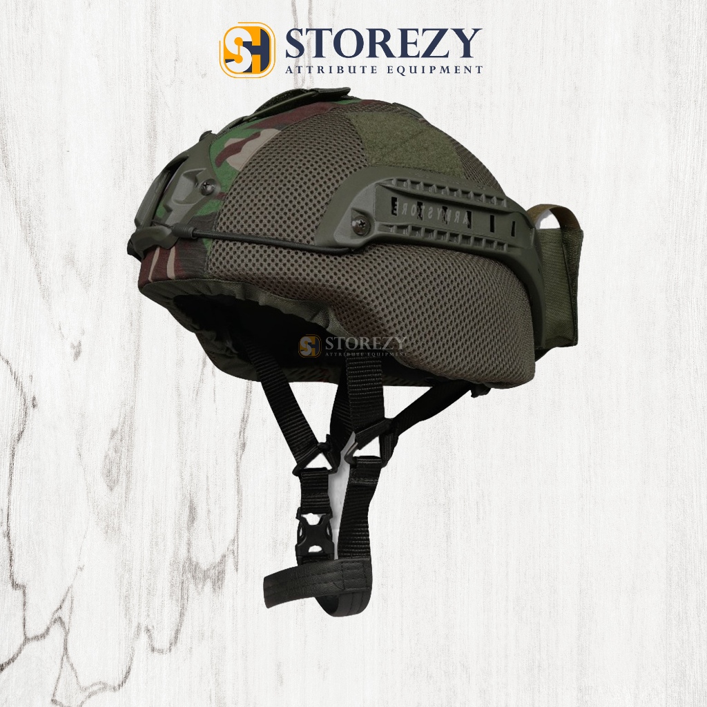 Helm Tactical MICH 2000 Full Cover Hijau Loreng Premium