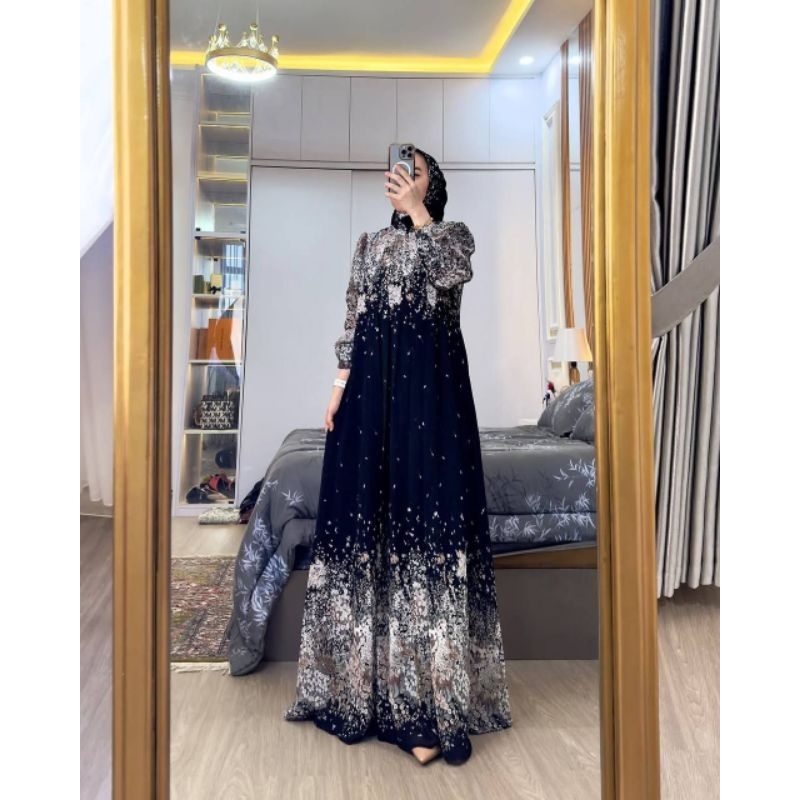 Gamis set hijab rayon diamond premium - Gamis set hijab dress rayon premium - Gamis rayon kekinian