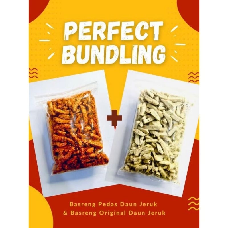 

Paket Basreng pedas daun jeruk 500gram dan Basreng Original daun jeruk 500gram