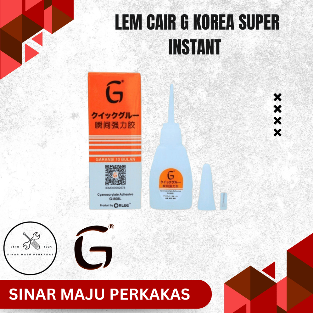 

Lem Cair G Korea Super Instant Glue Logam Asli 100 % Garansi Orlee
