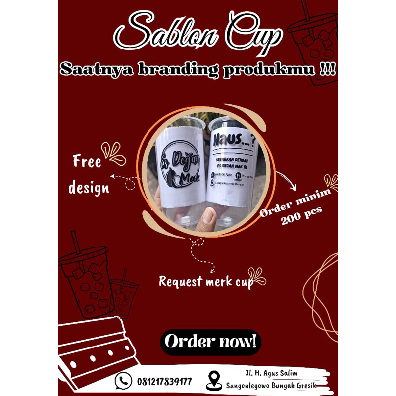 sablon gelas cup, 22 Oz