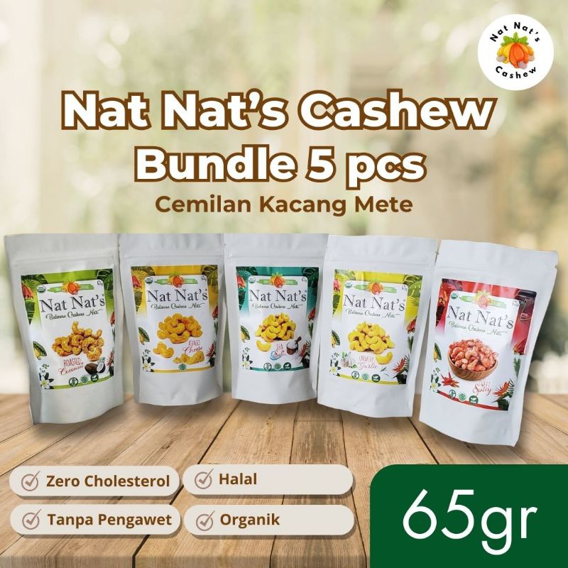 

Nat - Nat's Cashew" - Bundle 5 pcs - Cemilan Kacang Mede
