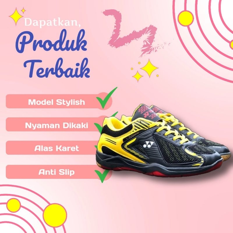 "SOL KARET" Sepatu Badminton Hydroforce Sepatu Badminton Pria