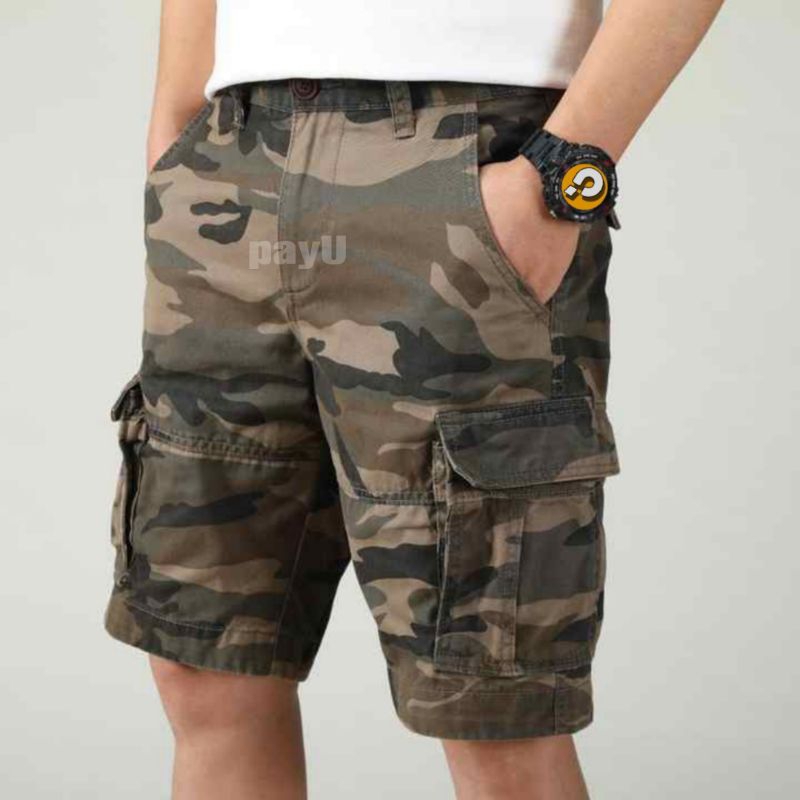 Celana Loreng Pendek Pria Carpenter /Cargo Pants Loreng / Carpenter Pants Loreng