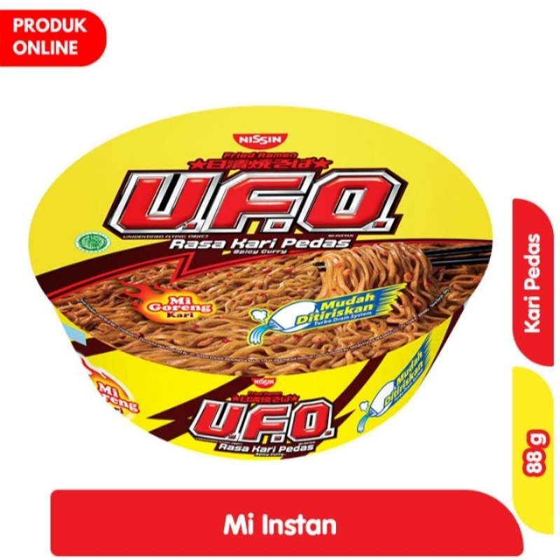 Nissin ufo mie goreng instan kari pedas cup 88g