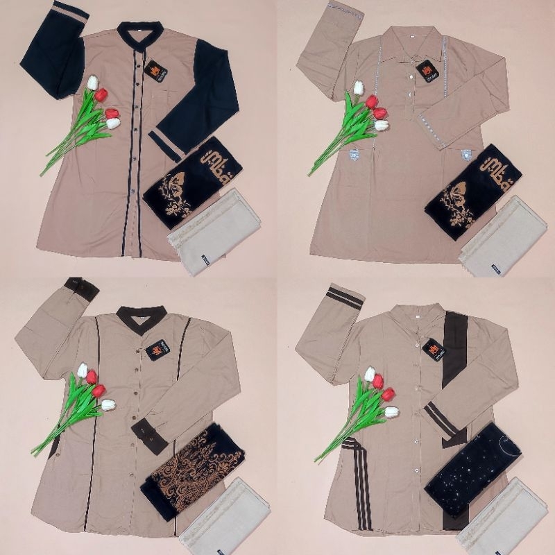 Set Tunik Santri Putri Warna Coksu | Set Atasan Santriwati | Setelan Atasan Santriwati | Setelan Ata