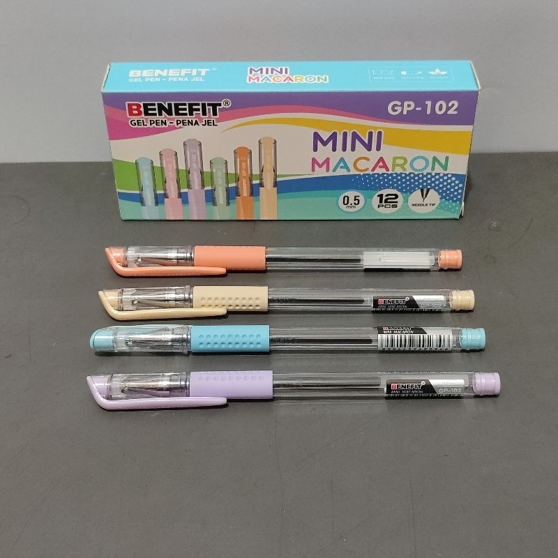 

1 Pak Pulpen Benefit Mini Macaron Hitam Isi 12 Pcs