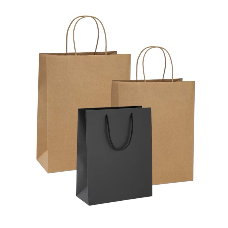 

KHUSUS PENGIRIMAN INSTAN Kraft Paper Bag Warna Coklat dan Hitam Tas Kertas Polos