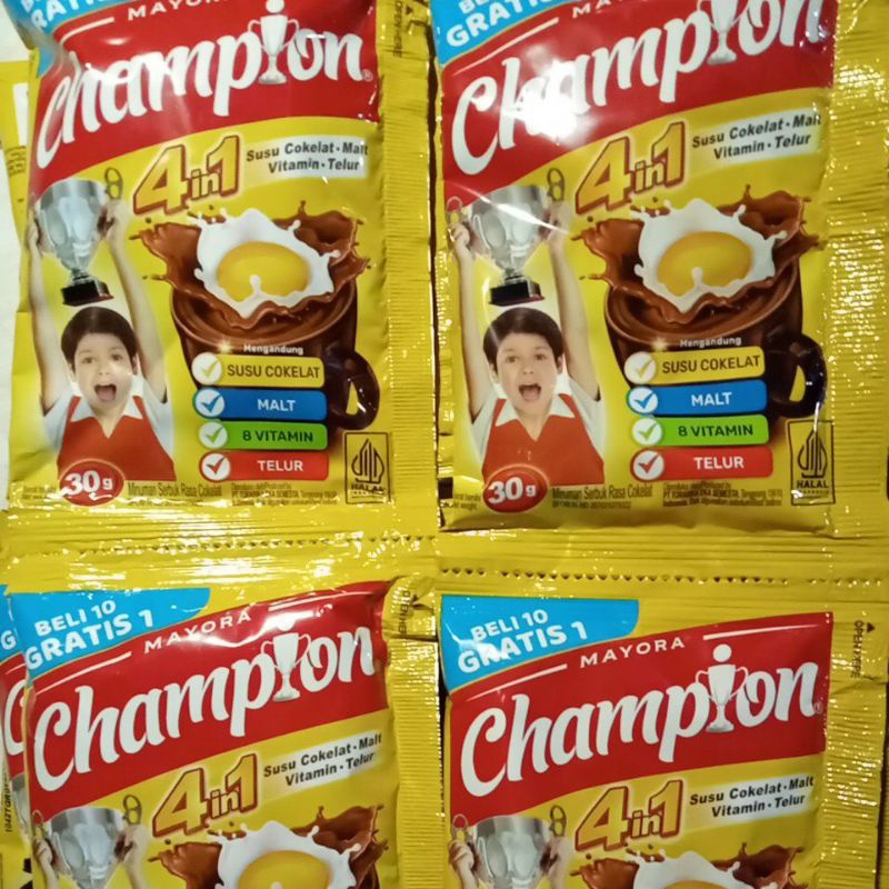 

Champion Susu Cokelat 1 renceng 10+1