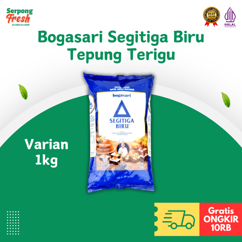 

Bogasari Tepung Terigu Segitiga Biru 1000 gr