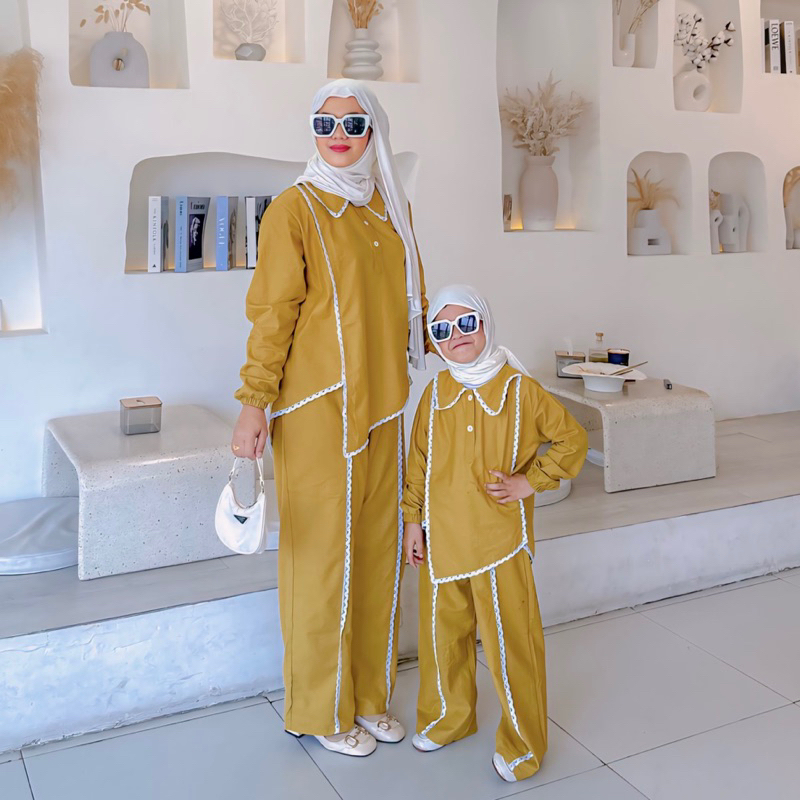 AyraQu - Tyra Set Couple Ibu & Anak / Setcel katun linen