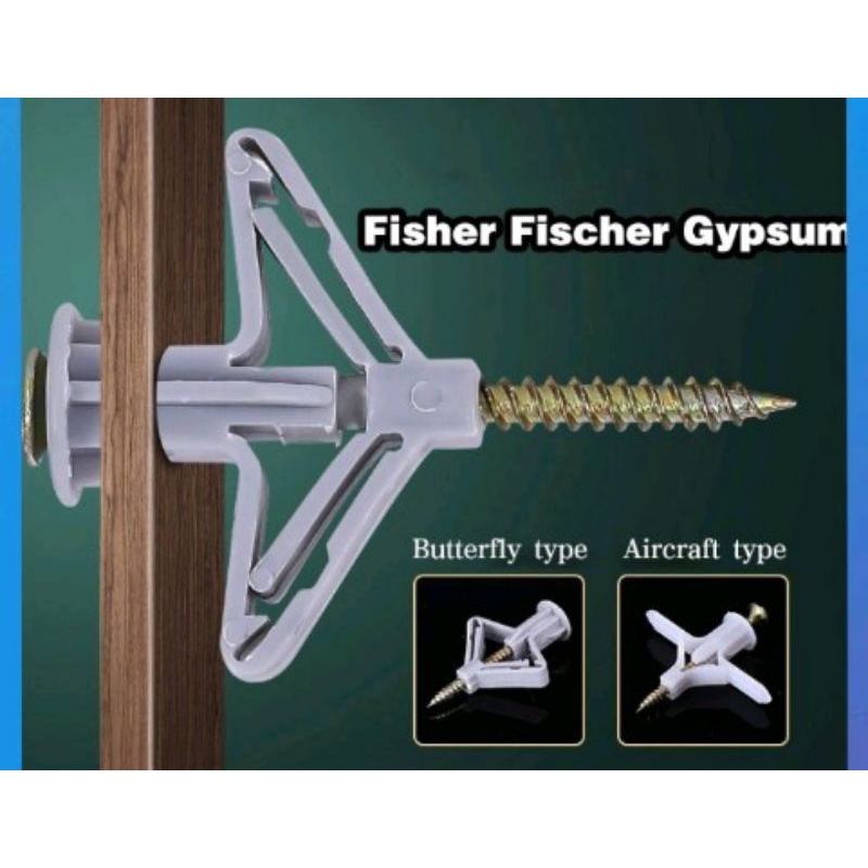 [INCLUDE SEKRUP] Viser Gypsum + sekrup/ Nylon Toogle + Screw/ Viser tembok dan skrup/ Viser sekrup s