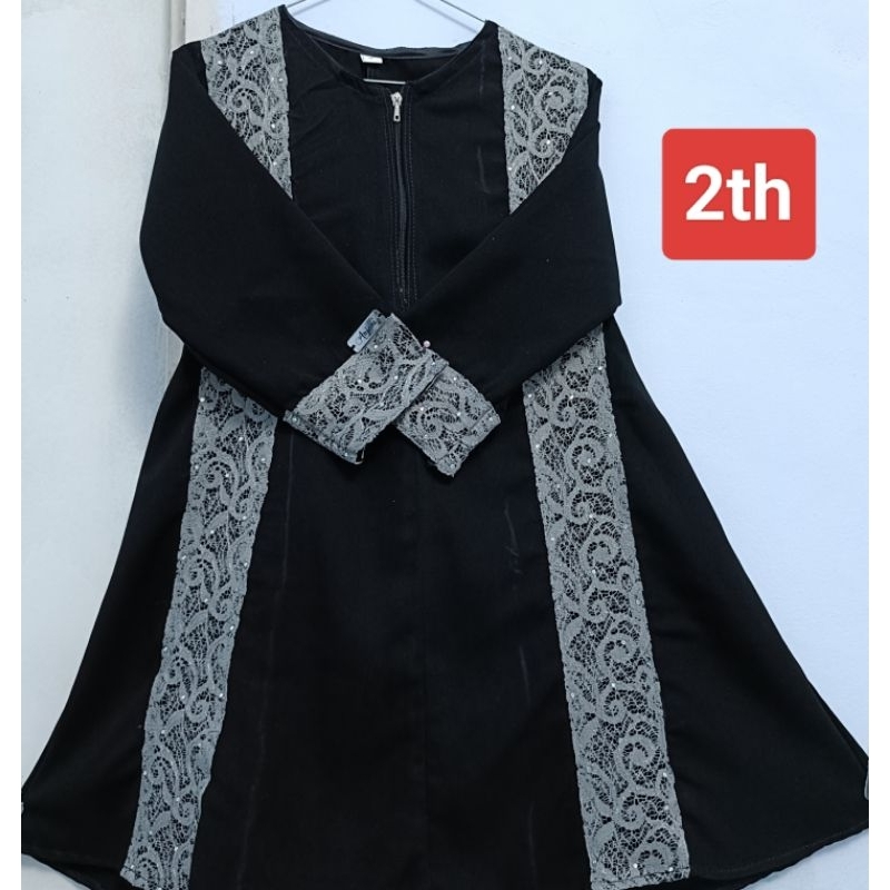 ABAYA ANAK PEREMPUAN 2 TAHUN/ GAMIS HITAM JETBLACK TEMBORO