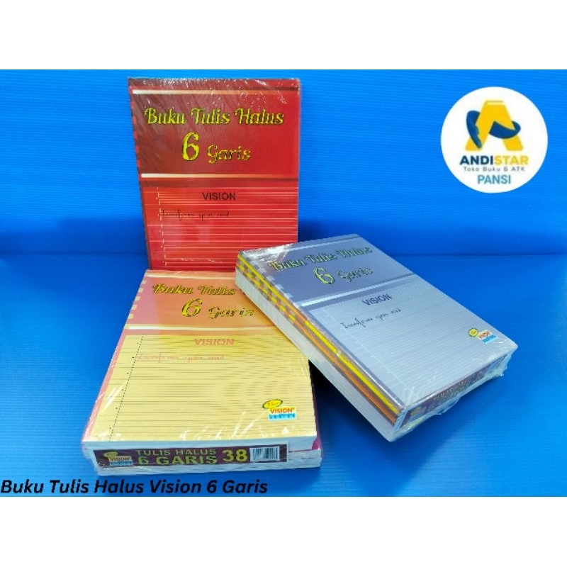 

Buku Tulis Halus 6 Garis Isi 38 1 pack (1 pack isi 10 Buku)