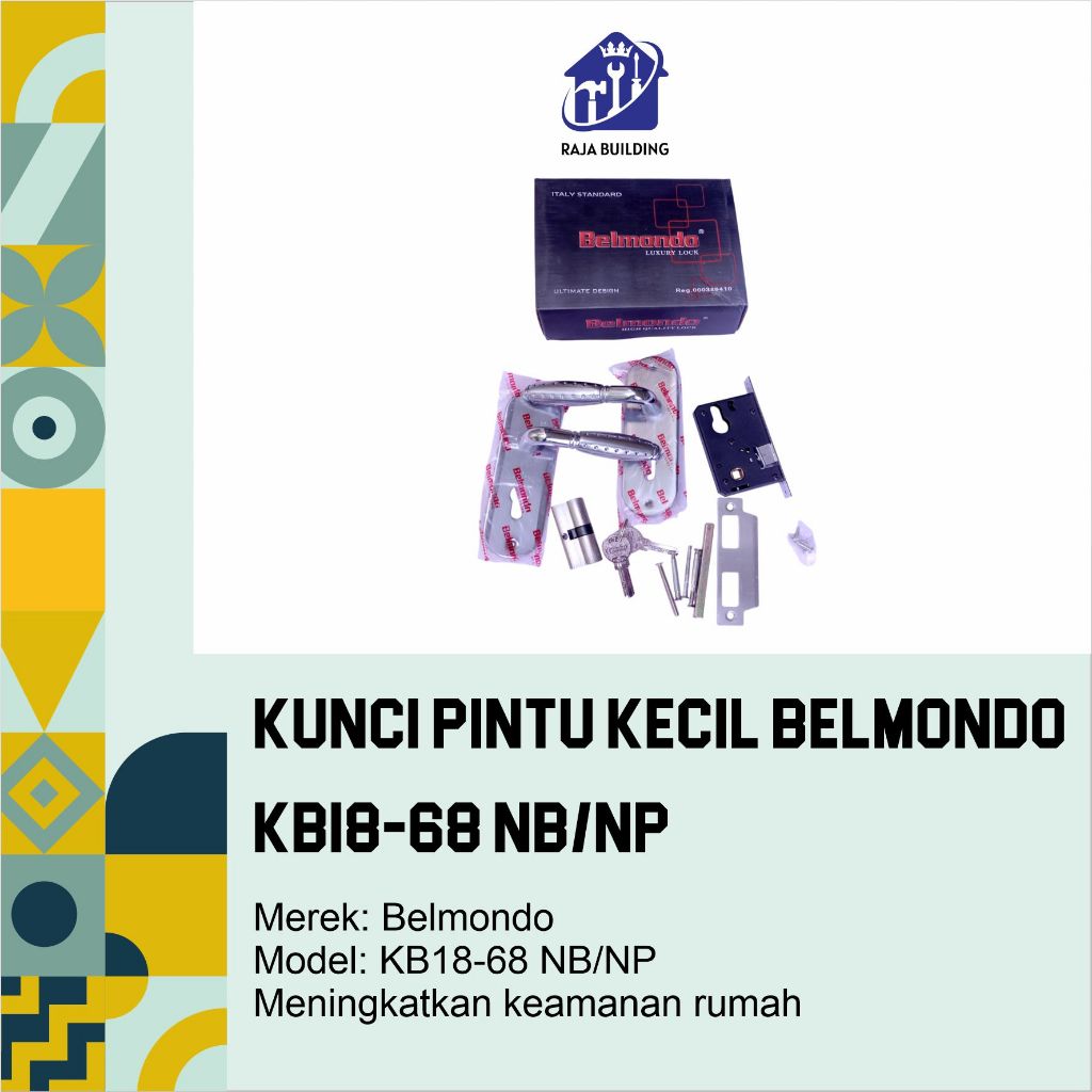 Kunci Pintu Kecil Belmondo KB18-68 NB/NP/Kunci Pintu Set/DoorLock Set/Handle Lock Set/ Kunci Pintu