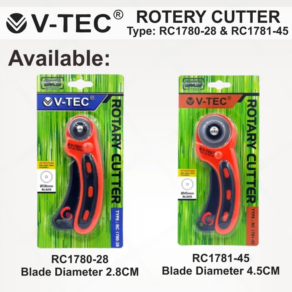 

Cutter Putar Merek V-Tec Rotary Cutter V-Tec 28mm & 45mm