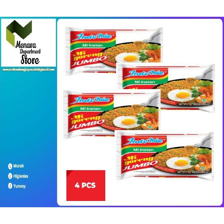 

Mie Instant INDOMIE GORENG JUMBO - ( HARGA 4 PCS )