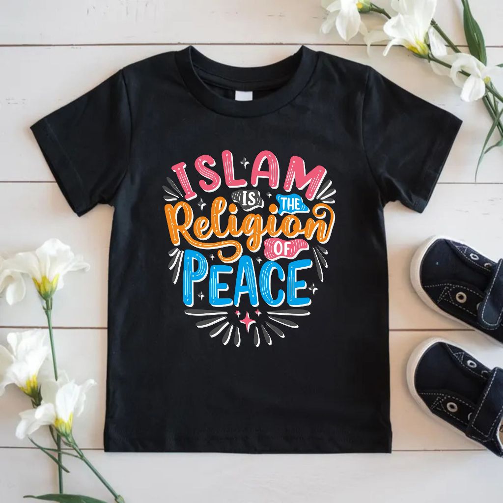 Raza.Kids - Kaos Muslim Anak - Kaos Anak Muslim Tema Islam Is The Religion Of Peace
