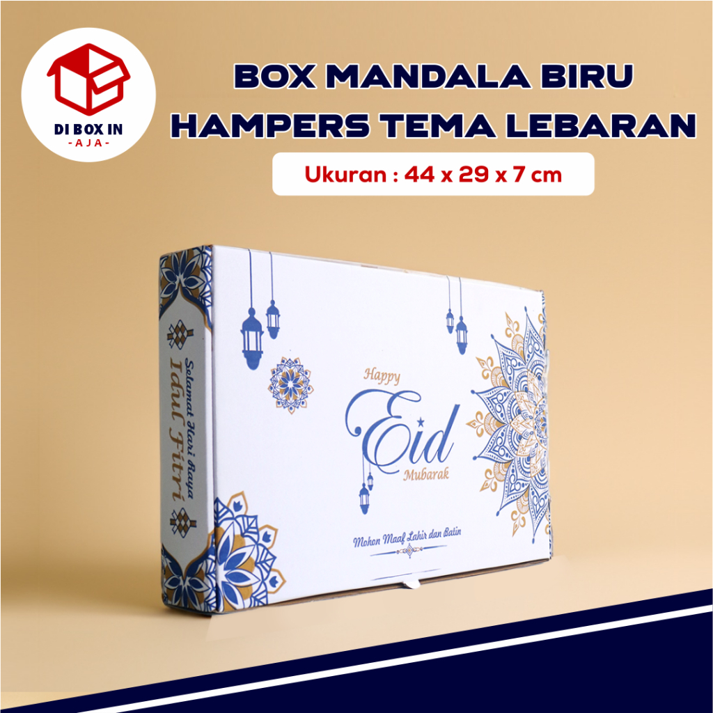 

BOX KUKER EDISI EID MANDALA BIRU Uk. 44 x 29 x 7 cm (Toples 500gr isi 6) - HampersLebaran/ BoxKueKering/BoxParcel