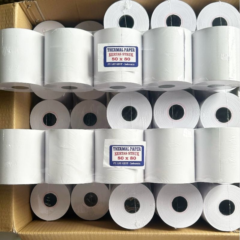 

merk LSY / kertas struk / thermal kasir paper 80x80 isi 5 roll RB6